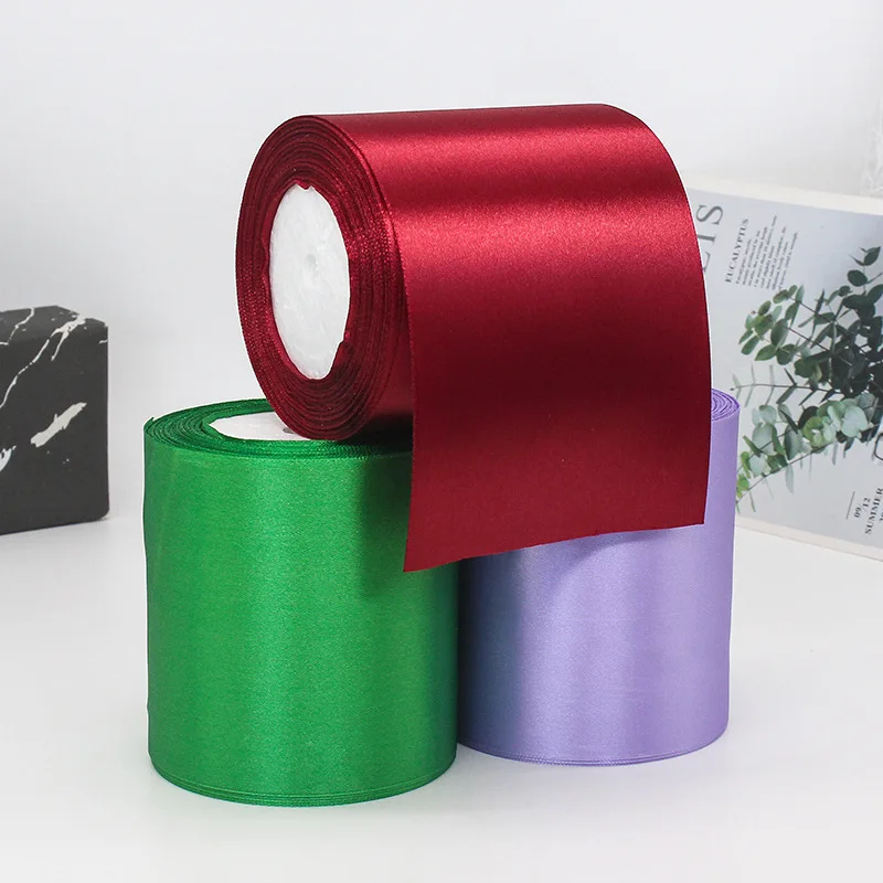 wholesale 10cm slit edge polyester satin ribbon roll for Graduation Sash