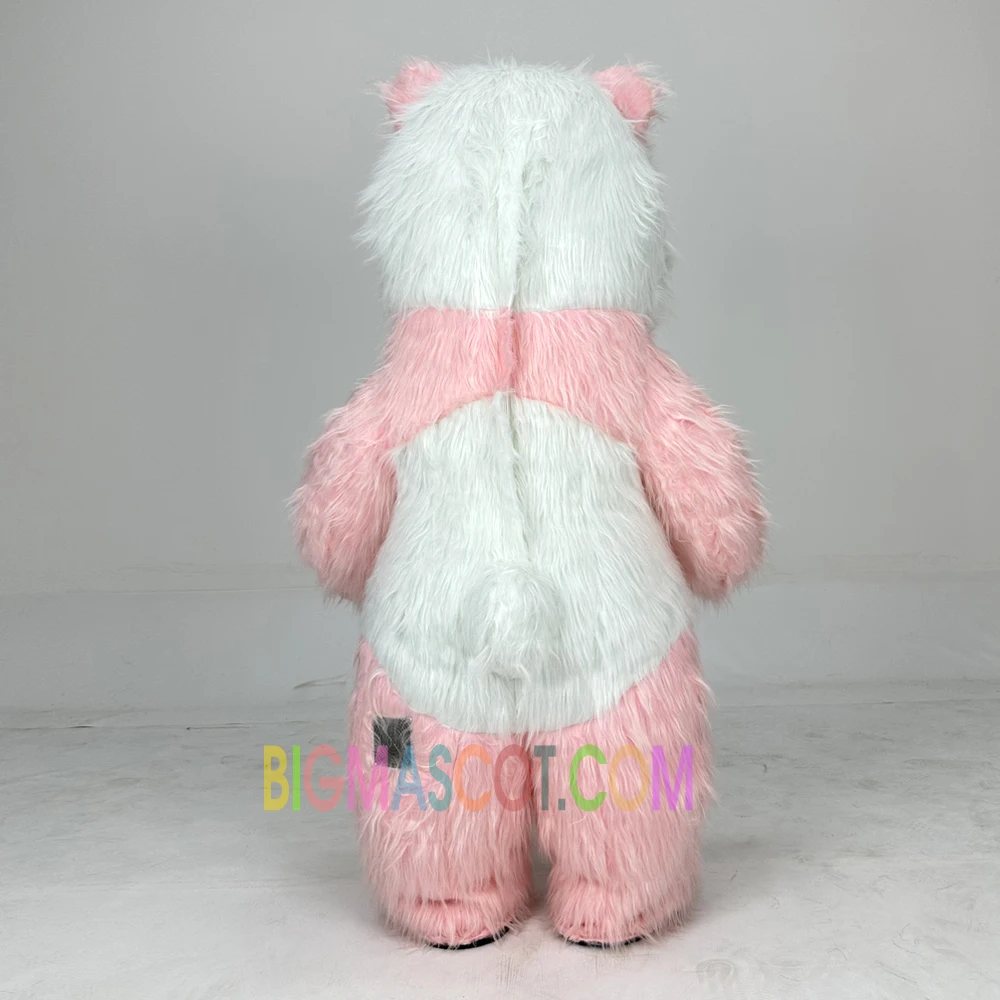 Hot Selling Unisex Adult Halloween Carnival Pink Panda Costume Inflatable Mascot for Stage Performance for Advertising