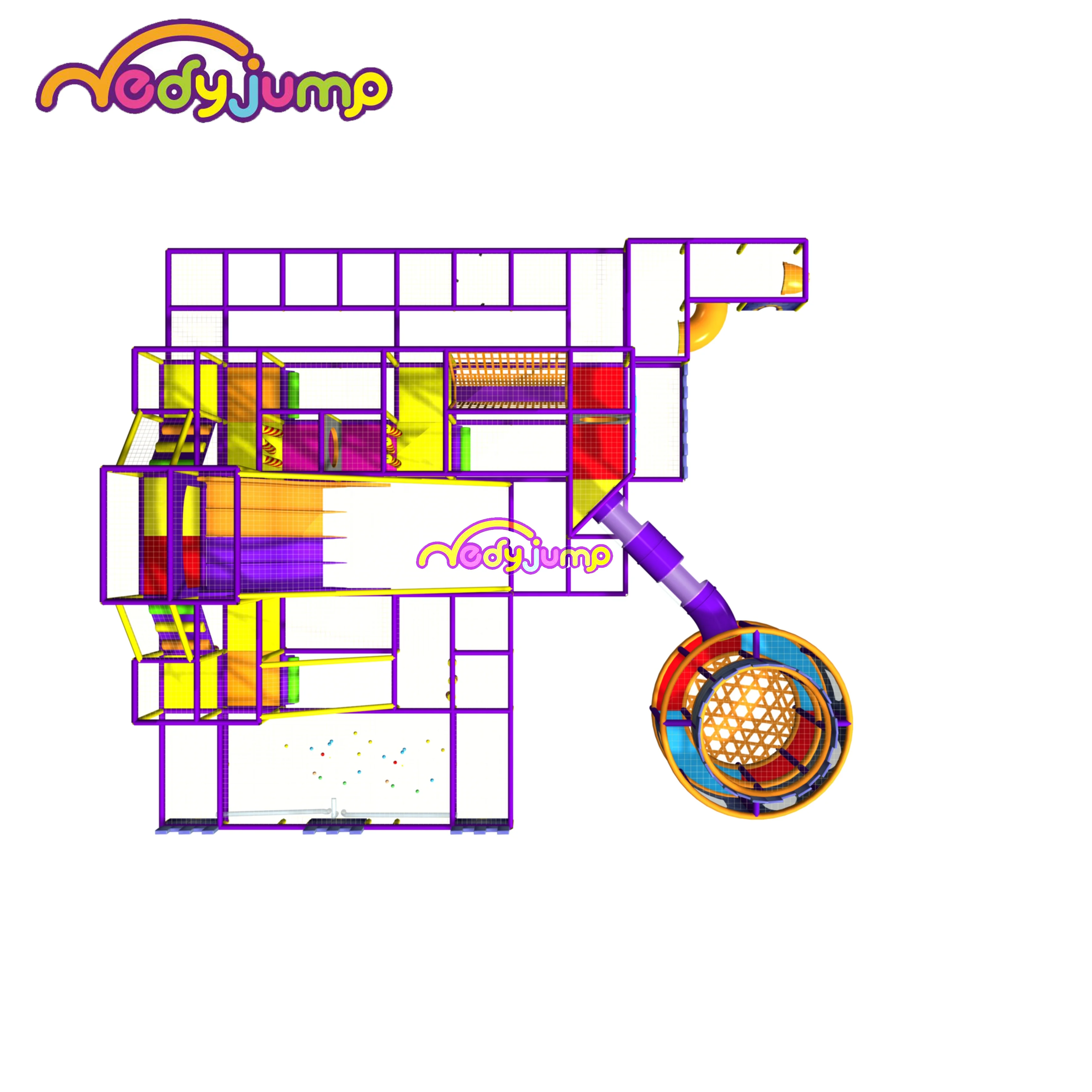 
Toddler Activity Play Kids Indoor Game Playground Trampoline Soft Play Plastic Slide Playground 