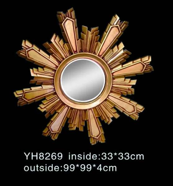 Popular Antique Mirror Frame Vanity Carved Polyurethane Wall Fancy Bedroom Dressing Mirror