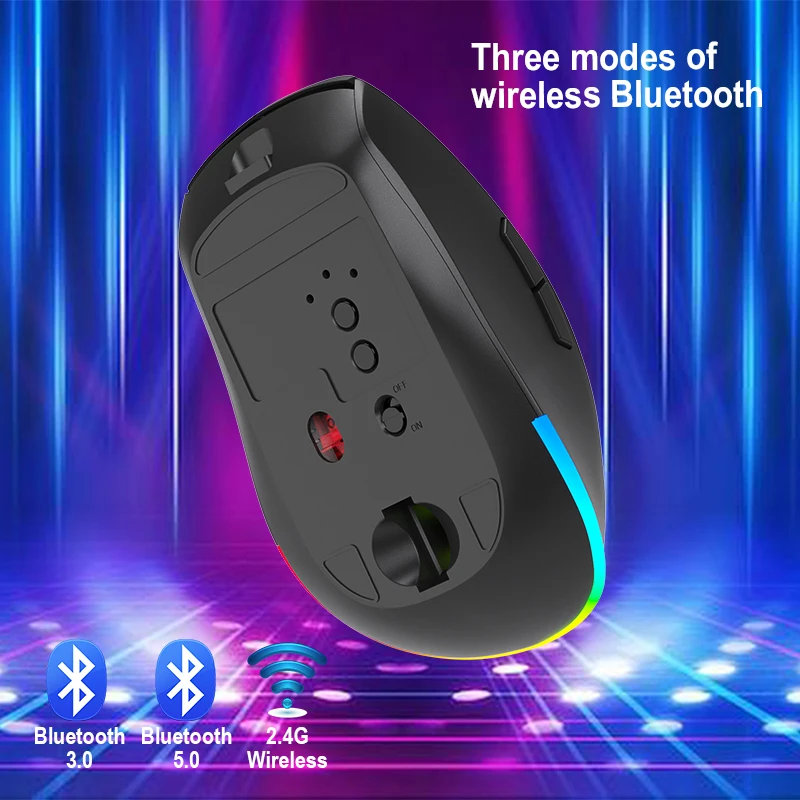 Wholesale OEM High Quality Mouse Computer Rechargeable Ergonomic 6-Rgb Game Gaming Mouse 2.4G Wireless Bluetooth Mouse