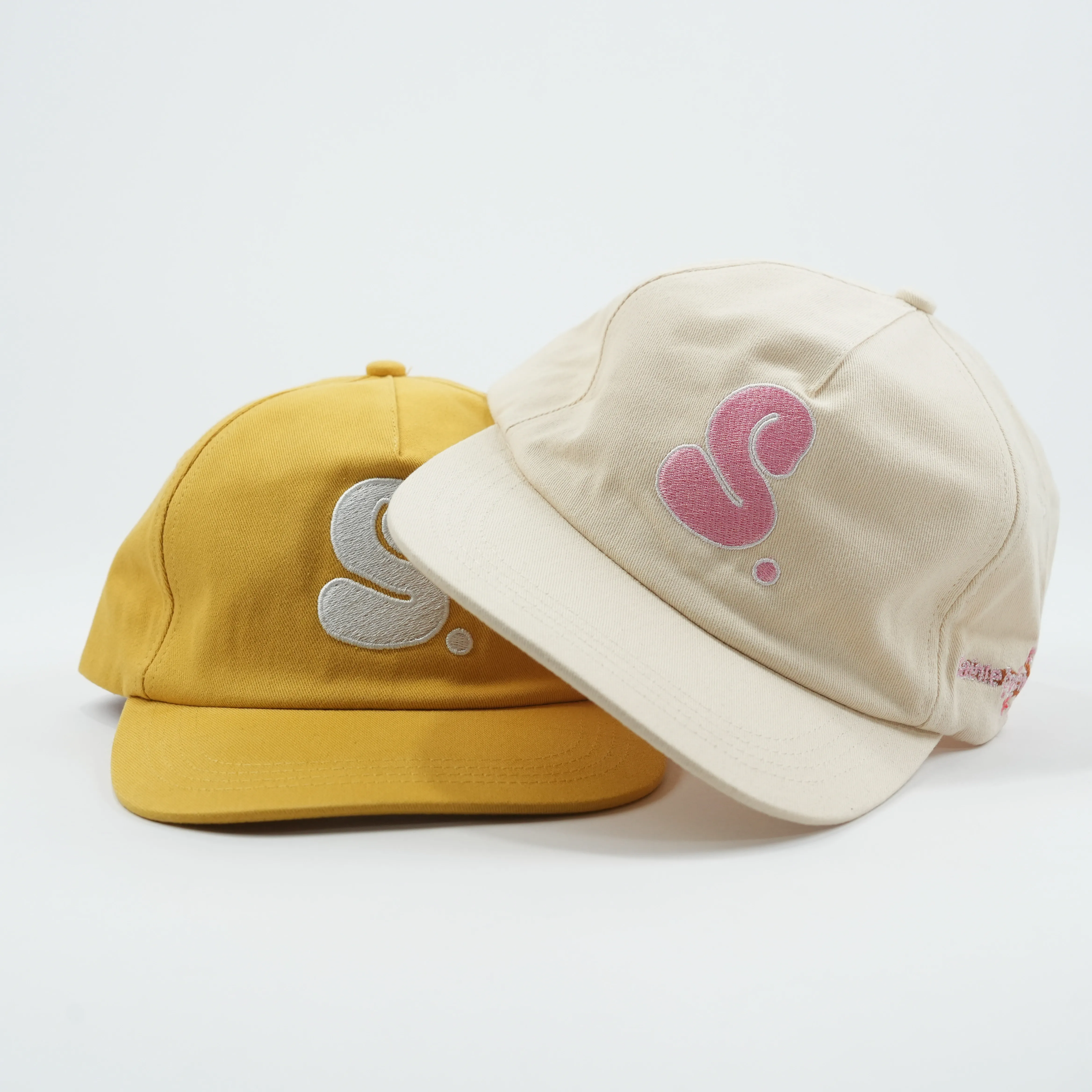 Custom High Quality 5 Panels  Hats  Cotton Embroidery  Logo  Hat Unstructured  Snapback hats