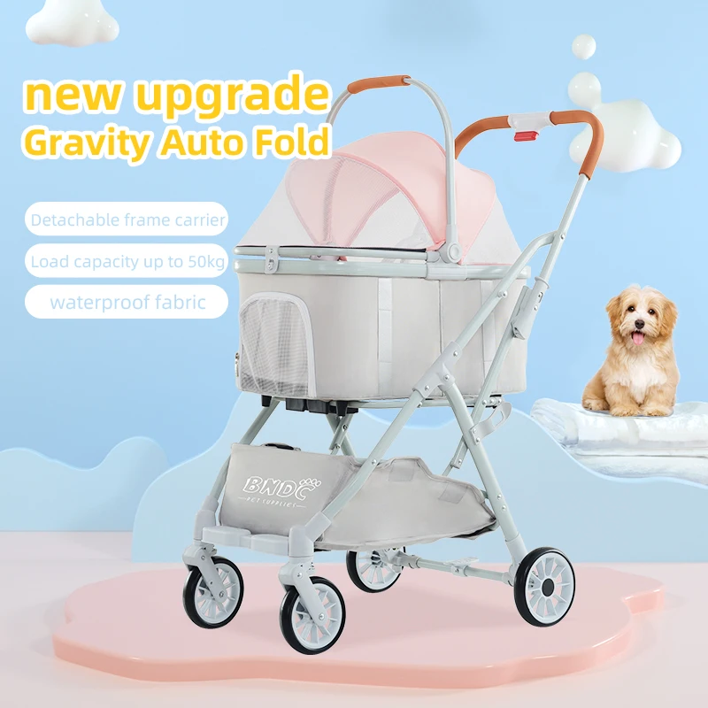 Factory Price 2 in 1 Portable Dogs Cart Comfortable Pet Cat Dog Stroller with Advanced Shock Absorbers