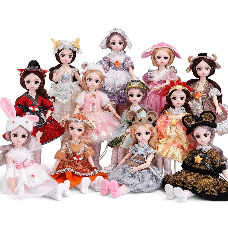 Симпатичные 12 дюймов 30 см подвижные суставы BJD кукла сладкий с большими глазами мягкая волосяная принцессы модель игрушки девушке подарок