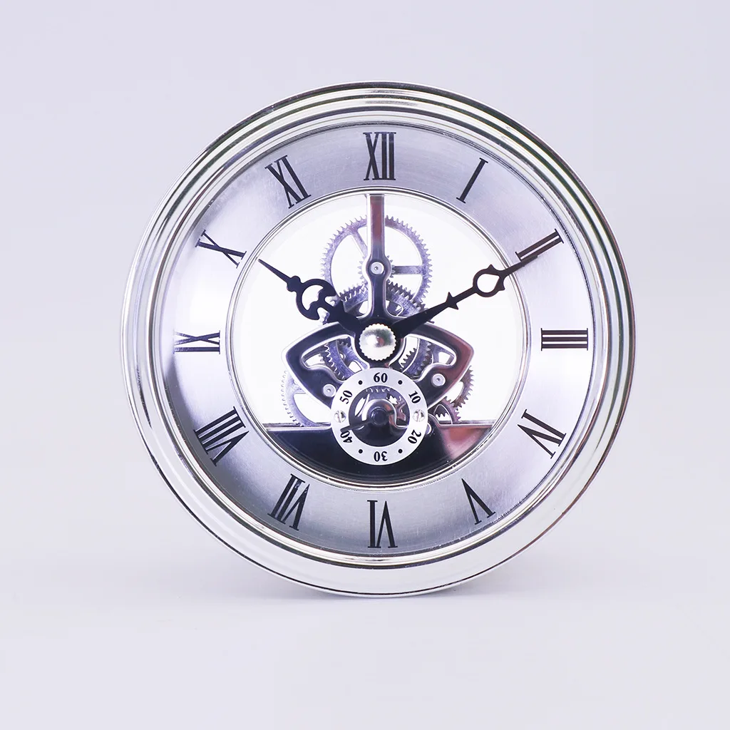 NISEVEN High Quality Silver 97mm Skeleton Wall Clock Mechanism Clock Insert Desk Table Clocks Home Decor