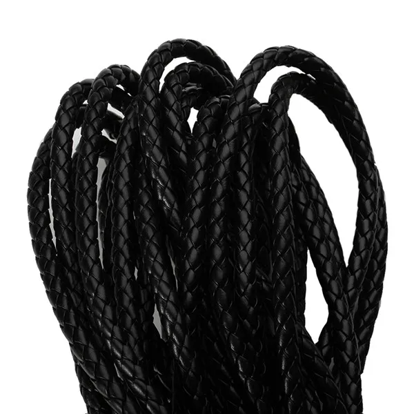 5 Meter 6mm Round Leather Cord String DIY Necklace Bracelet Making Finding Braided Braids Pu Leather Rope Jewelry Accessories