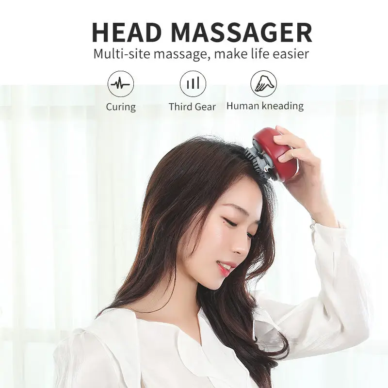 Electric Vibrating Hand Held Electric Octopus Head Scalp Massage Stimulator Brash Head Massager Machine