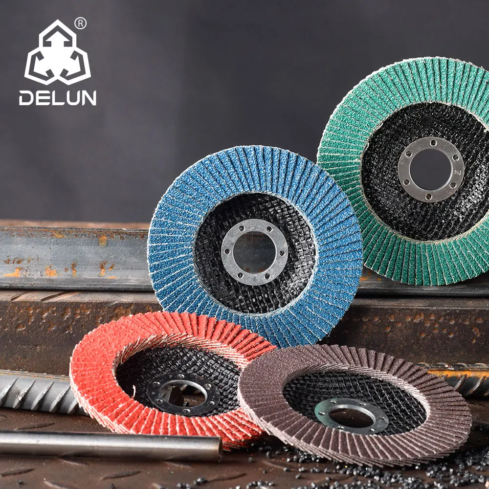 DELUN China factory supplies 125 mm 5 inch durable 40# long life manufacturing machine plate for flap disc