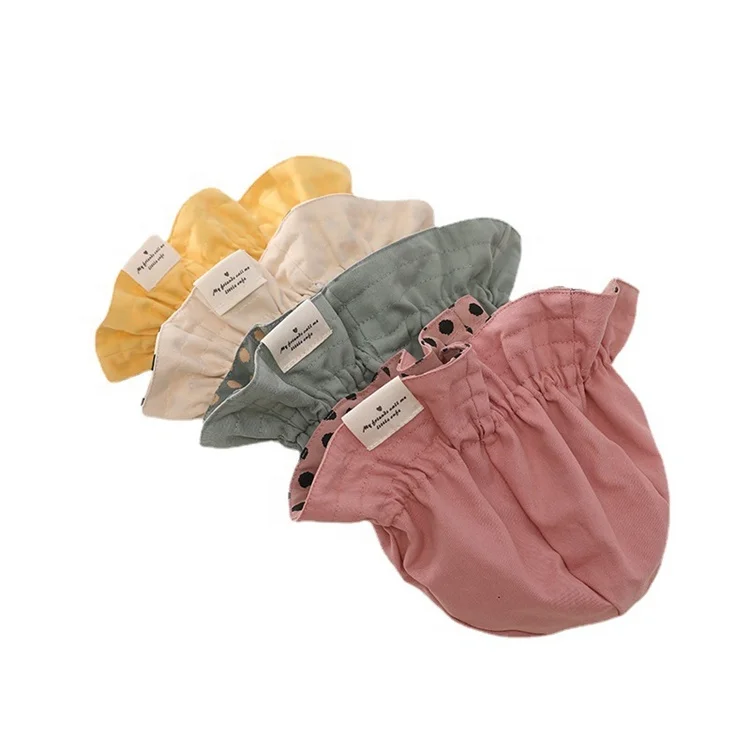 High Fashion 100% Cotton Printed Bucket Hat Baby Polka Dots Baby Girls Sun Bucket Hats