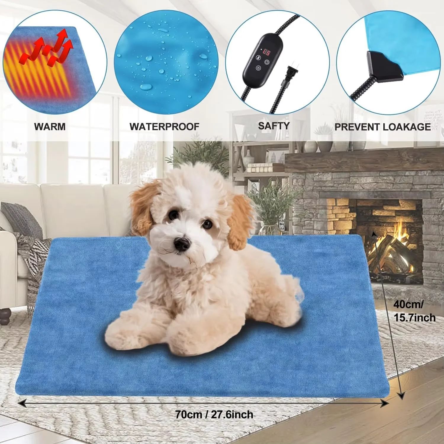 Pet heating pad, rechargeable heated pet pad, With controlled pet heating pad
