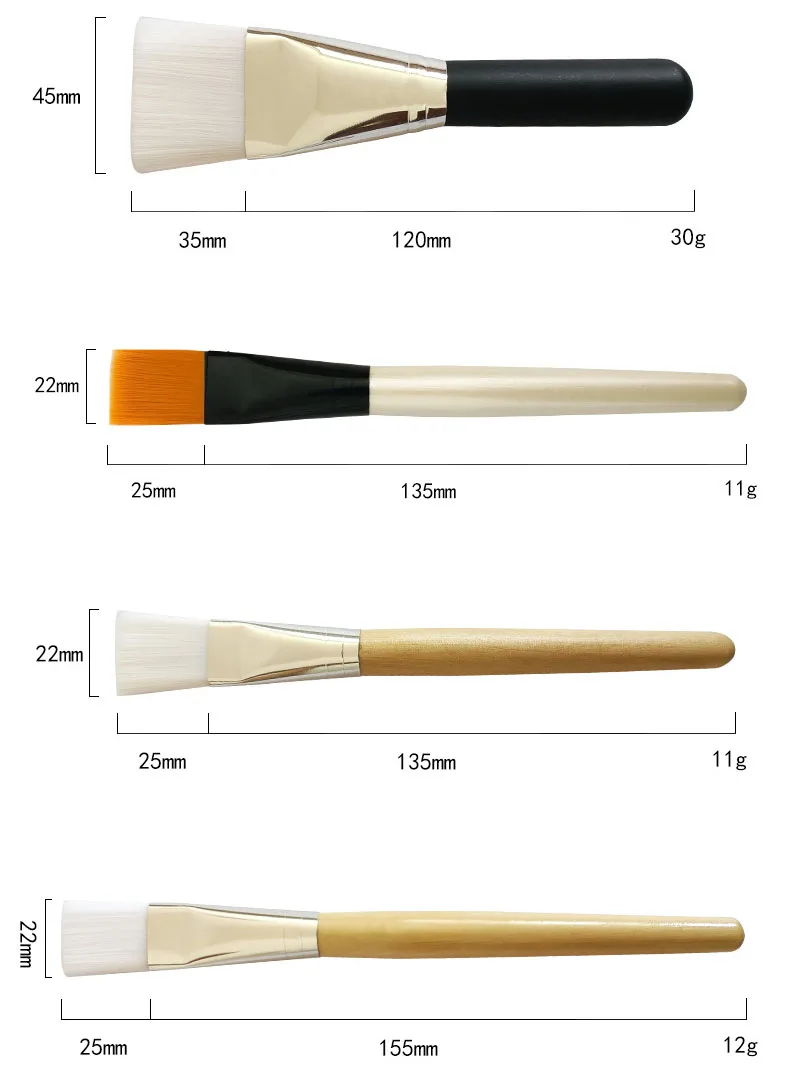 Makeup Mask Brush for Facials DIY Wood Handle Soft Hair Beauty Brush Mud Cream Face Applicator