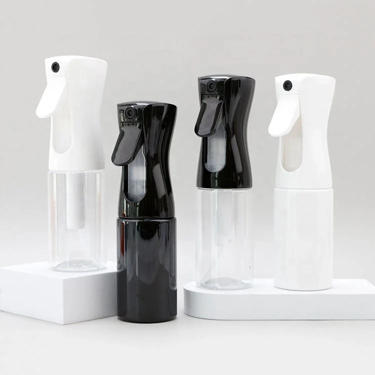 200ml 500ml empty black white clear alcohol continuous plastic hair room mist spray bottle