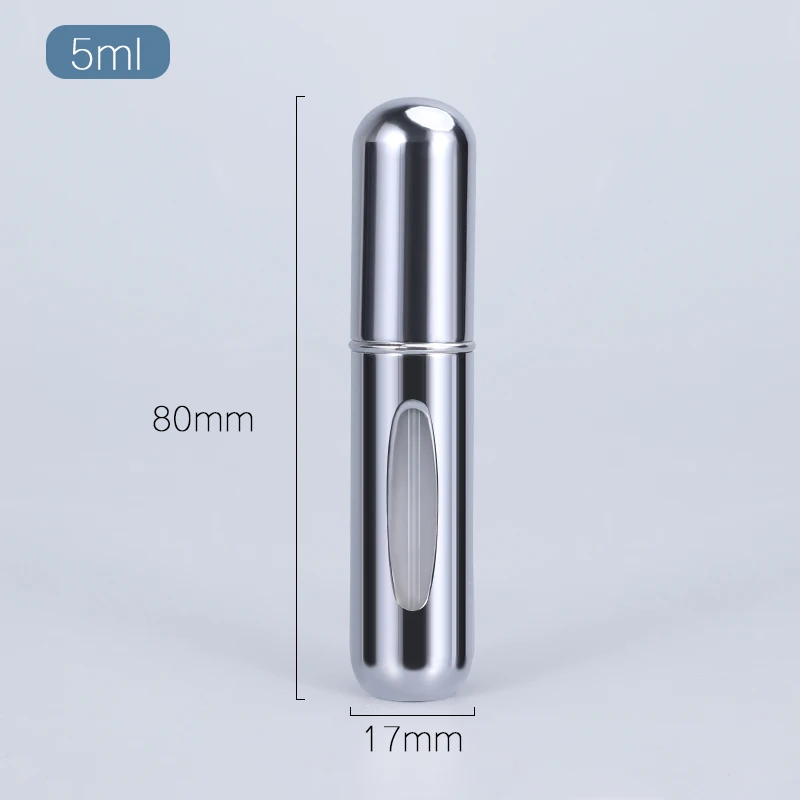 5ml Perfume Atomizer Portable Liquid Container For Cosmetics Mini Aluminum Spray Alcohol Empty Bottle Refillable For Traveling