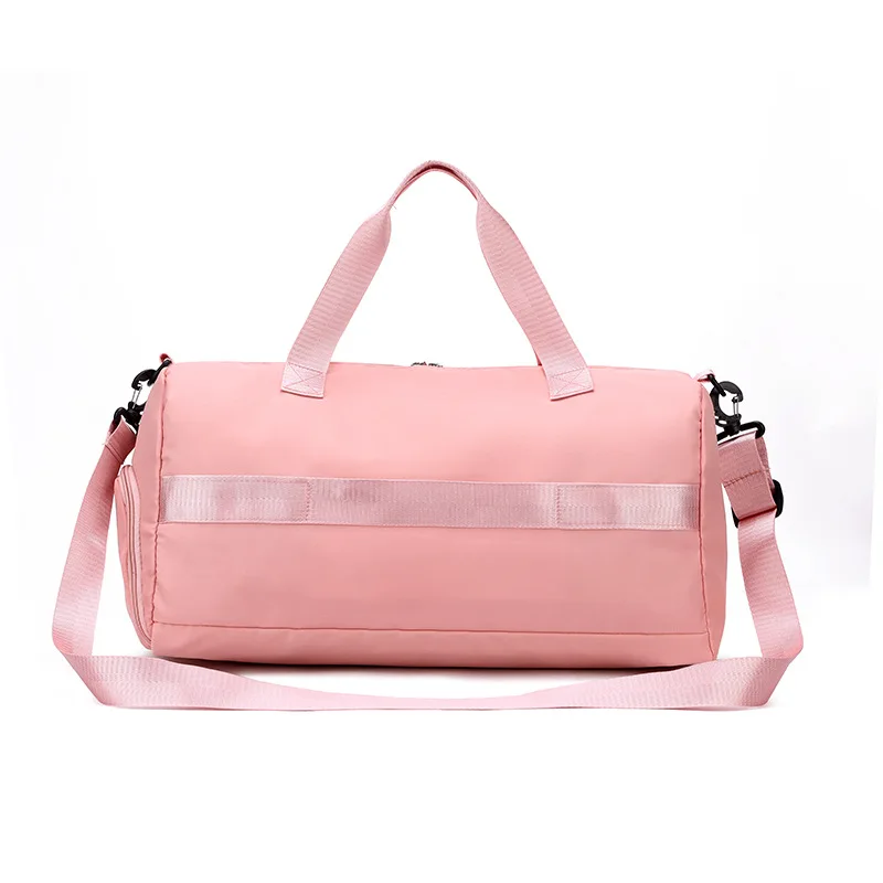 Pink Nylon Custom LOGO Lightweight Large Capacity Duffle Bag Gym Sports Duffle Bags