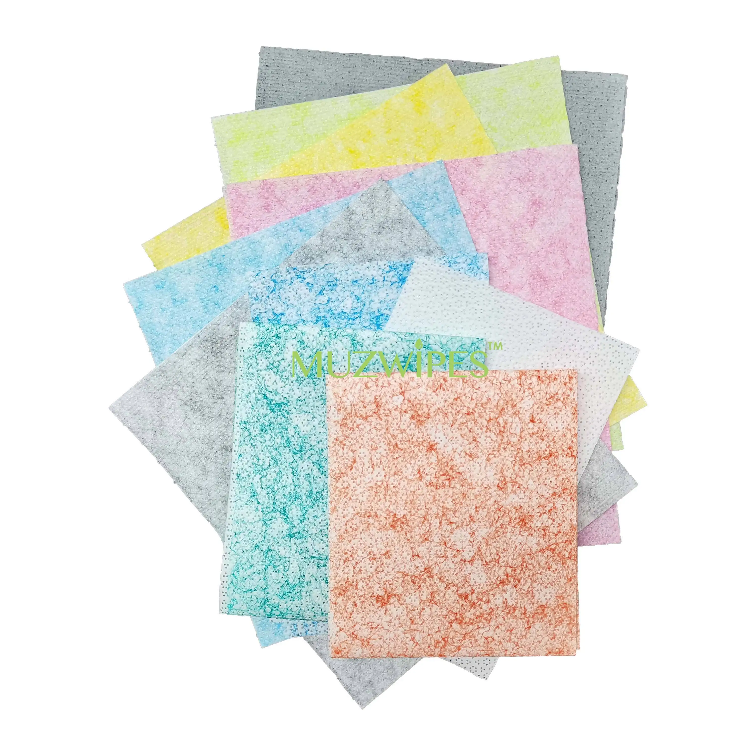 Biodegradable Orange White Embossed Coarse Denier Polypropylene Woodpulp Nonwoven Fabric,