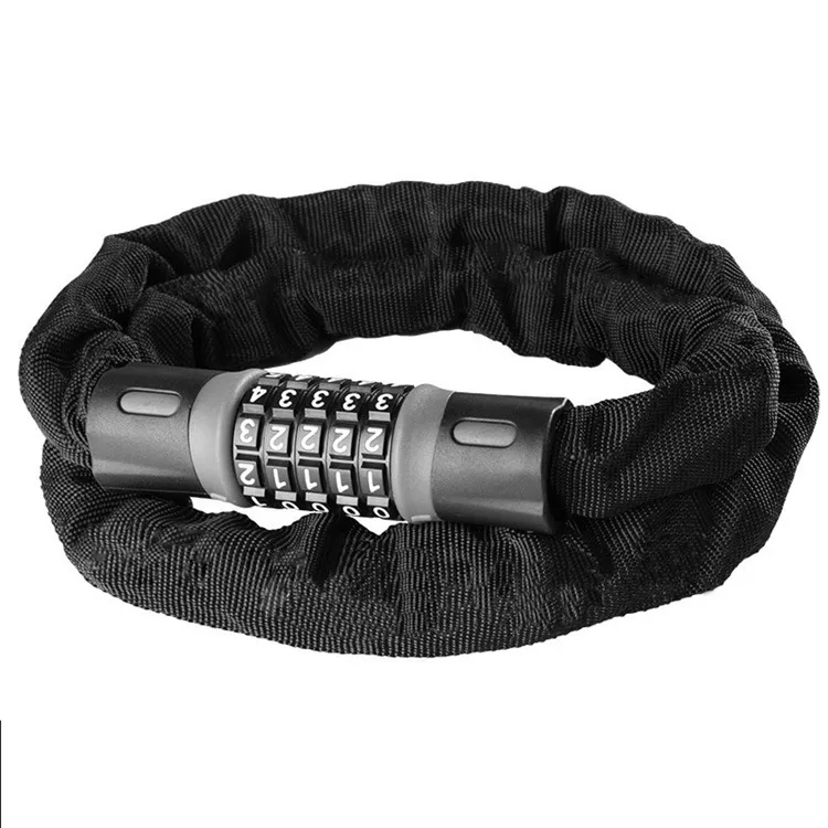 2020 New Design 5 Digit Combination Bike Anti-theft Bicycle Chain Password Lock,Mountain Bike Steel Lock