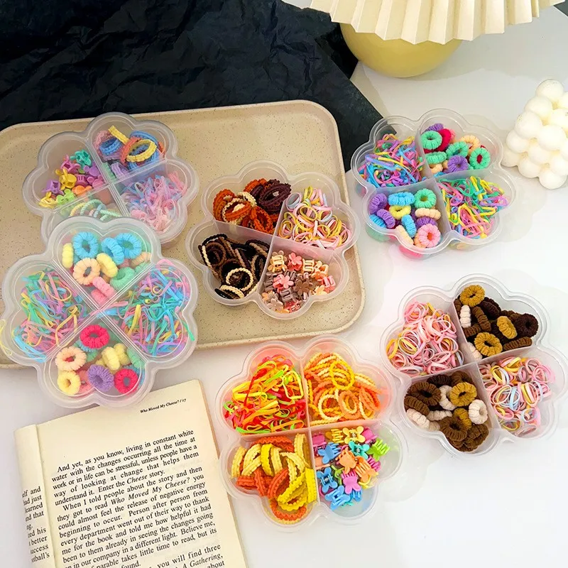 IFOND New Design Hair Bands Candy Color Children Hair Accessories Set Packed With Box Cute Mini Hair Ties Clips