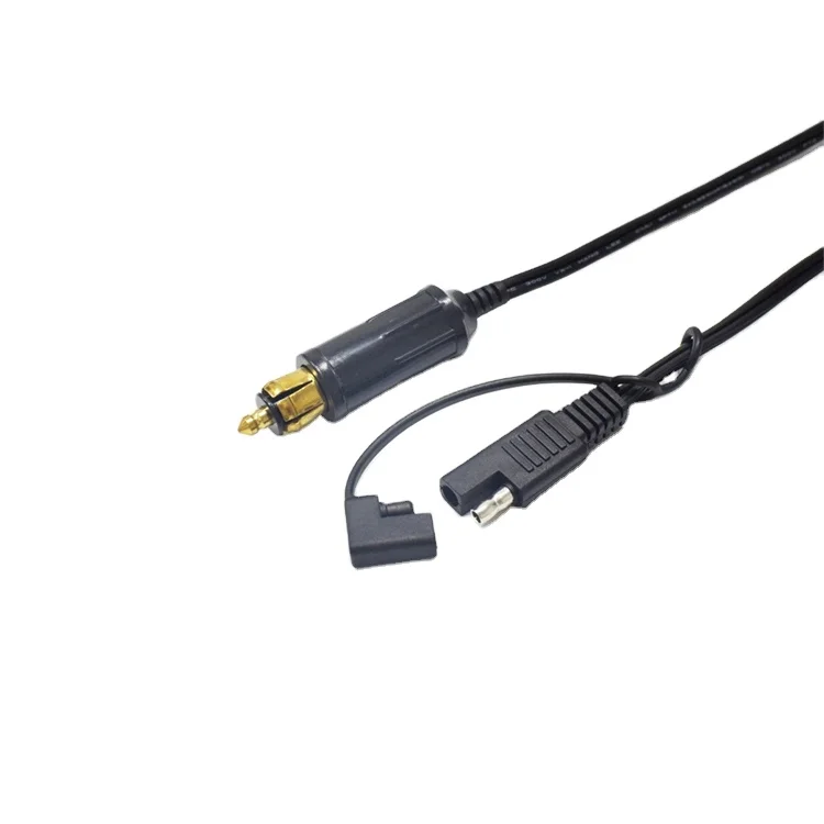 Автомобильное зарядное устройство 18AWG переходник для зарядного устройства мотоцикла удлинитель европейского Din-Scoket-35cm