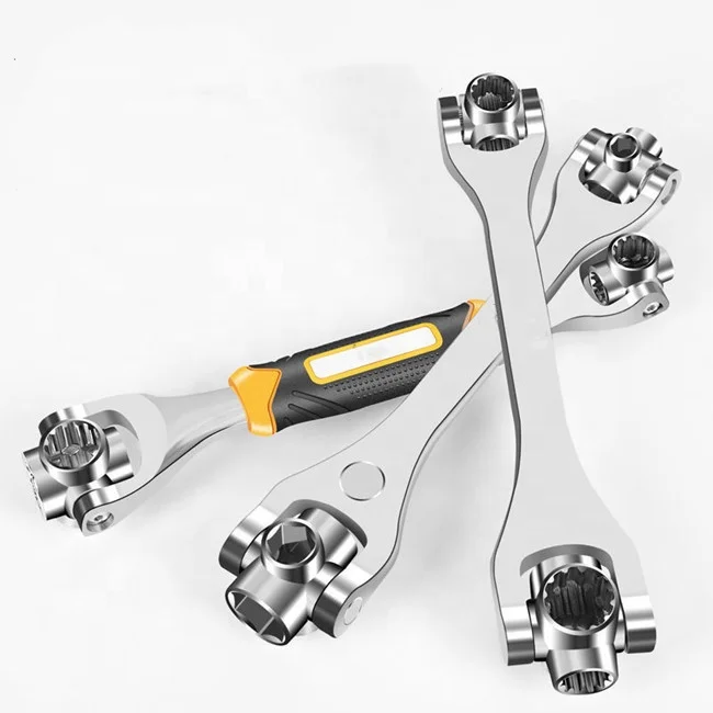 Multi-function universal hardware tools ratchet socket wrench 8-in-1 8-21mm fast hexagonal ratchet repair tool set