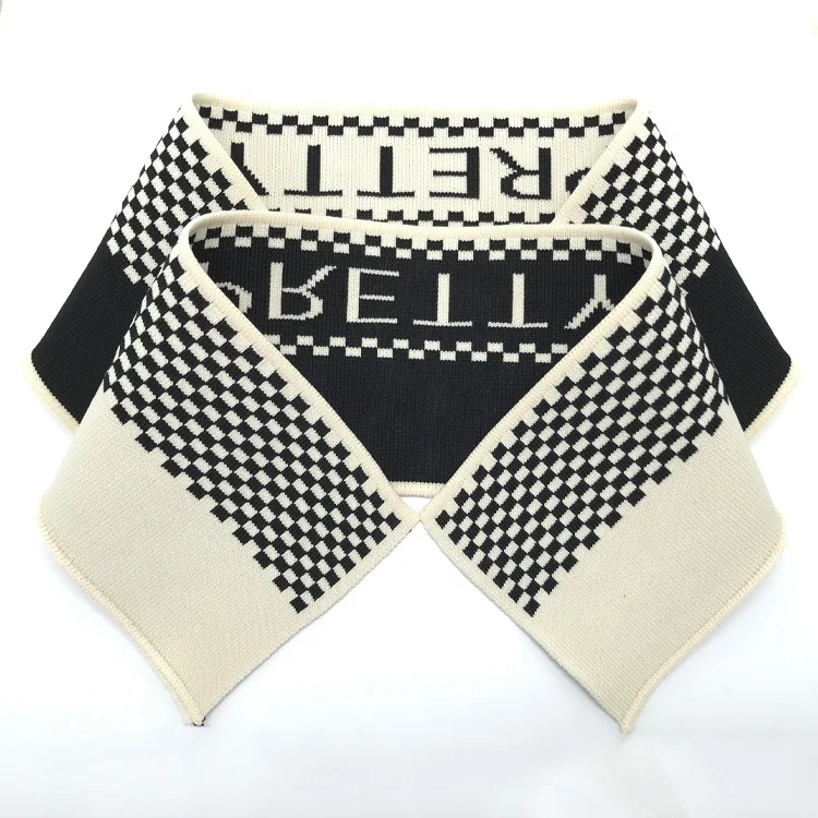 Custom Knitted School Uniforms Collar Cuffs And Cuff Rib Knit Stripe Letter Polo Collars