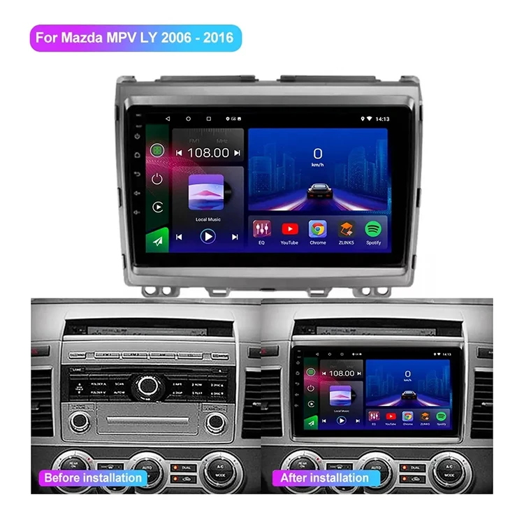 9 Inch WiFi GPS BT DSP IPS Car Radio Gps Navigation System Android Auto Carplay Multimedia Player For Mazda Mpv Ly 2006 - 2016
