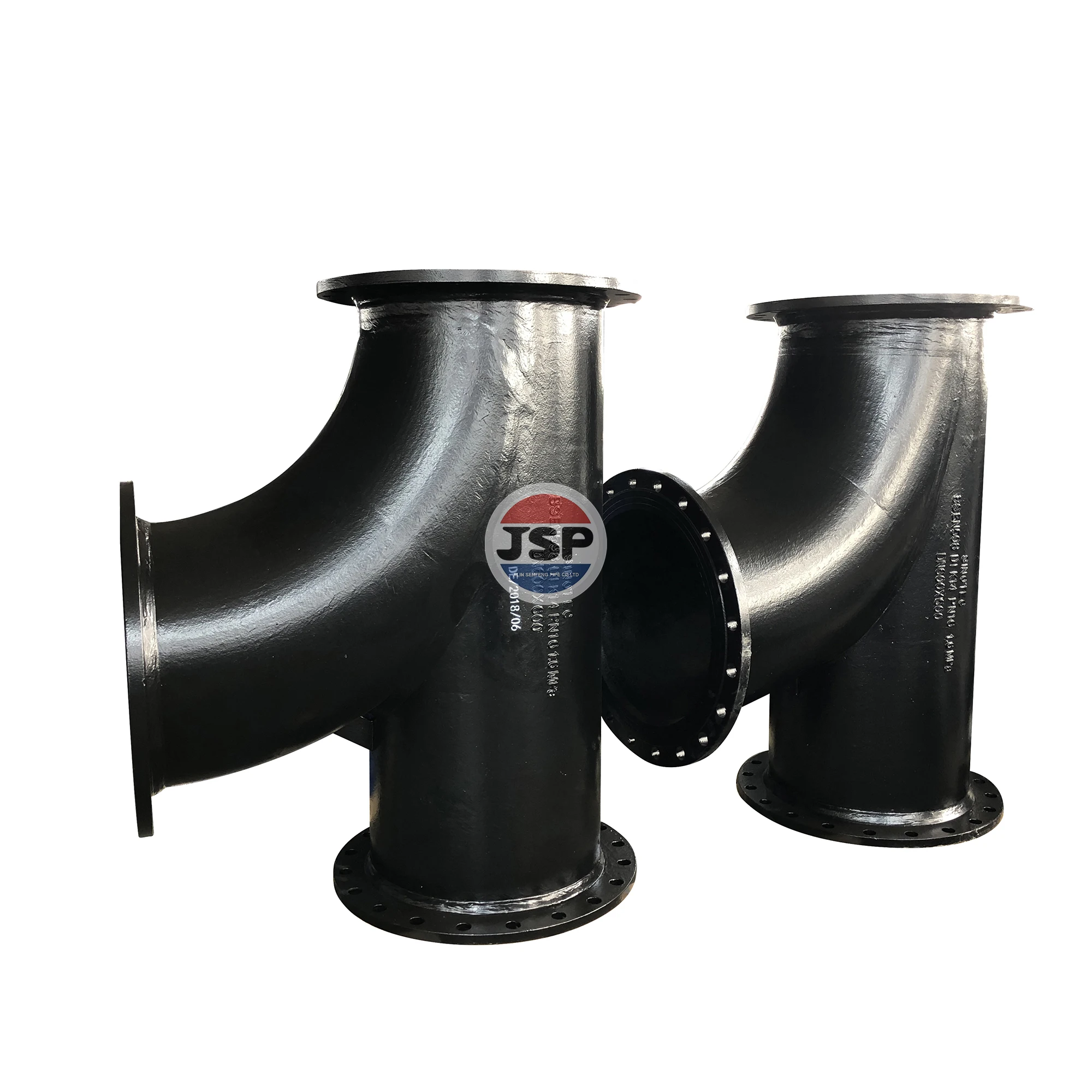 JSP Factory Best Price  BS EN545 PN 10 PN 16 PN25 Ductile Iron Pipe Fitting  All Flanged 45 Degree Angle Branch Tee For Water