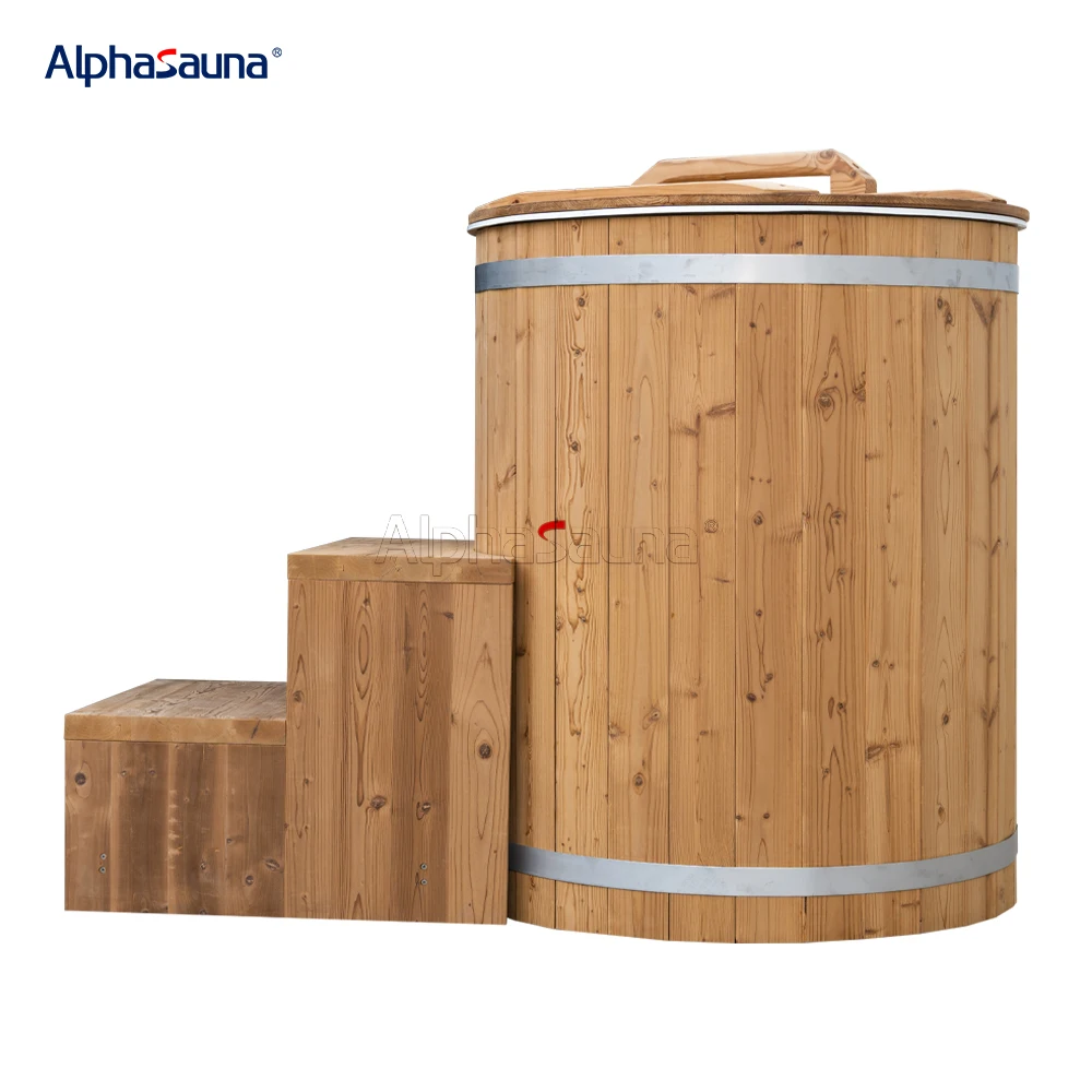 For Sports Recovery Portable Wood Tub Cold Plunge Water Chiller WiFi Vertical Hot And Cold Plunge Pool