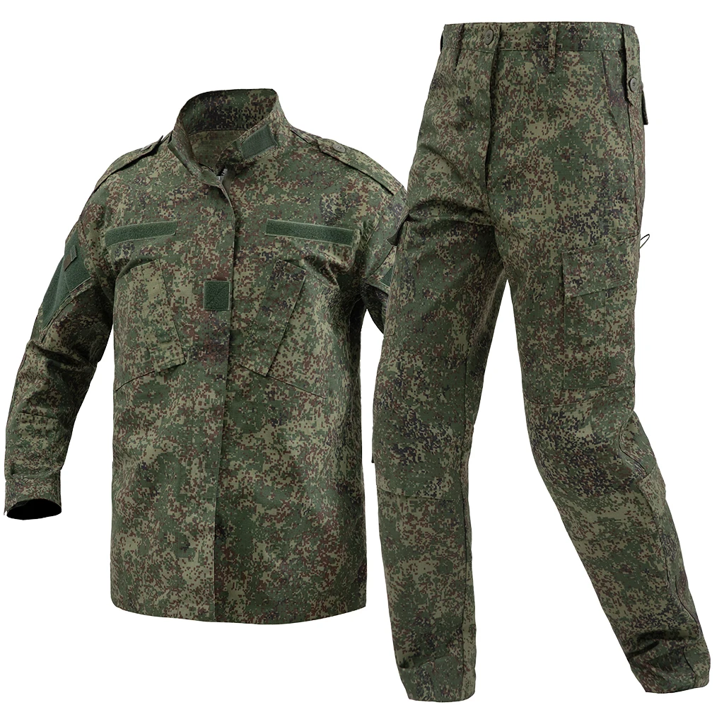 Field Training Set in Russian Green Jungle Digital Camo ACU Tactical Jacket and Pants Built with Durable 230g/m² Ripstop Fabric
