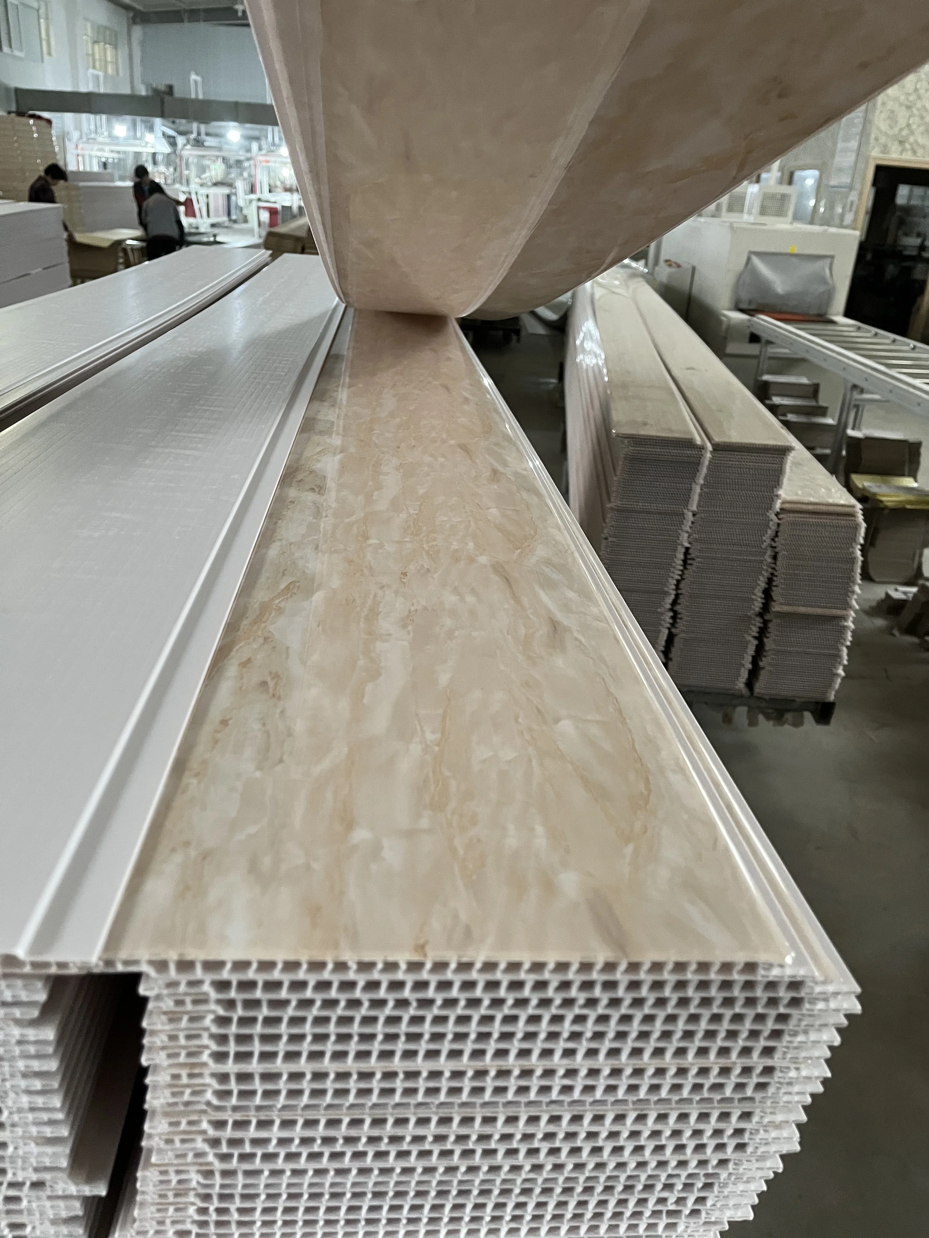 Wholesale PVC Ceiling Panel hot Stamping PVC panel faux marble design for shower room