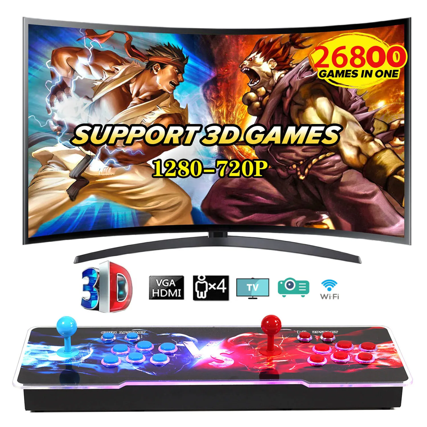 HD аркадная 3D Pandora Box 18S pro 26800 ni 1 WiFi Загружаемая игра Винтажная настольная