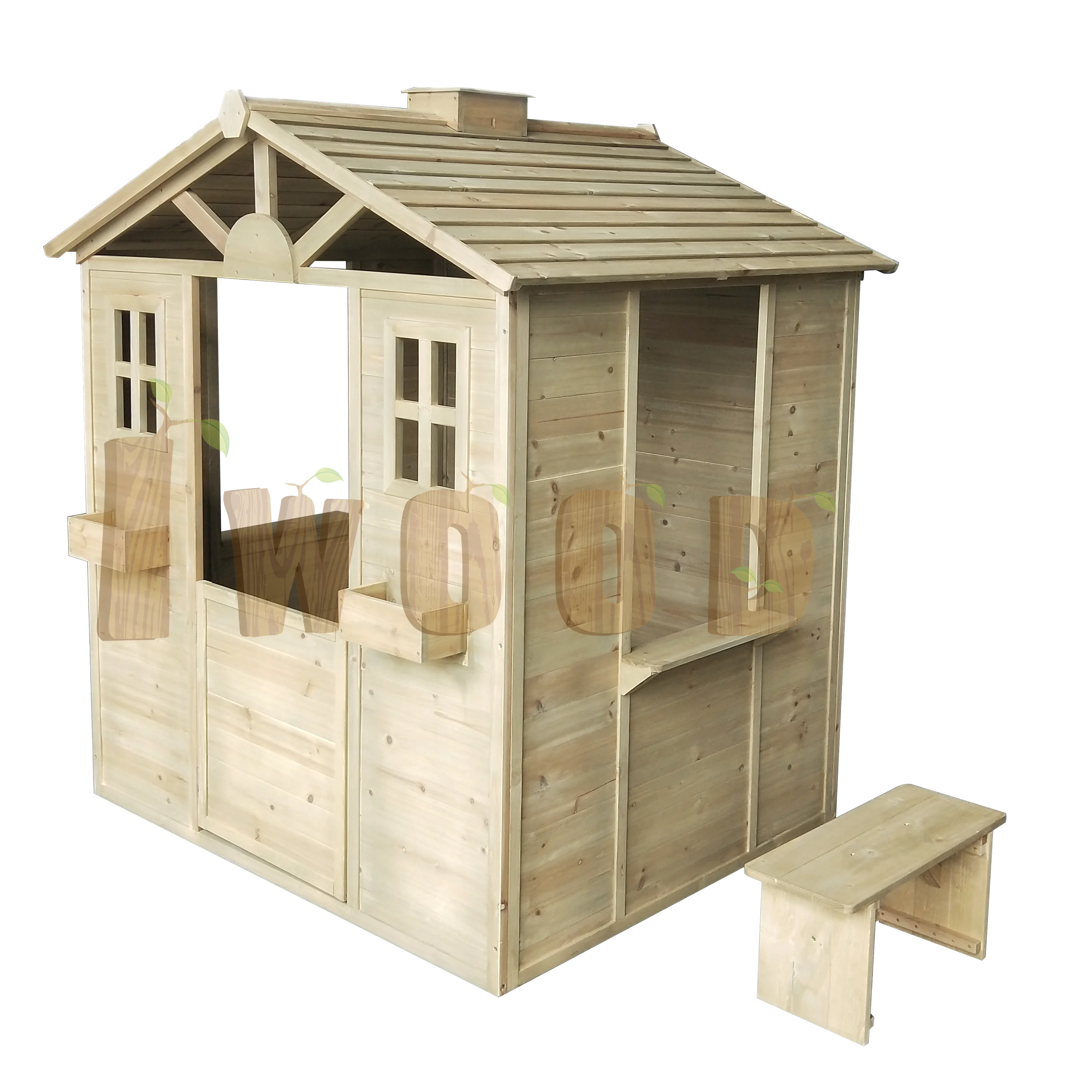 wooden kids cubby house playhouse playground with chairs ages for 18+ months cosplay developmental toys