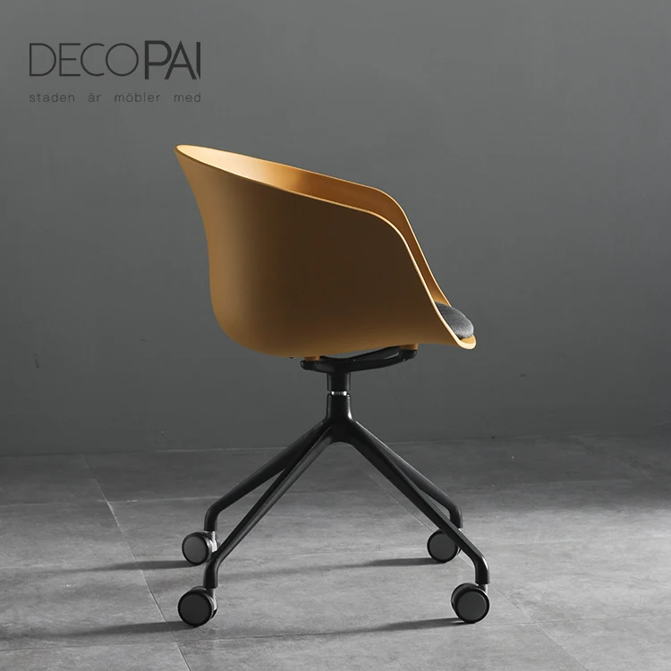 modern design  PP plastic shell seat upholstery seat office task chair aluminum base with castor for study room living room