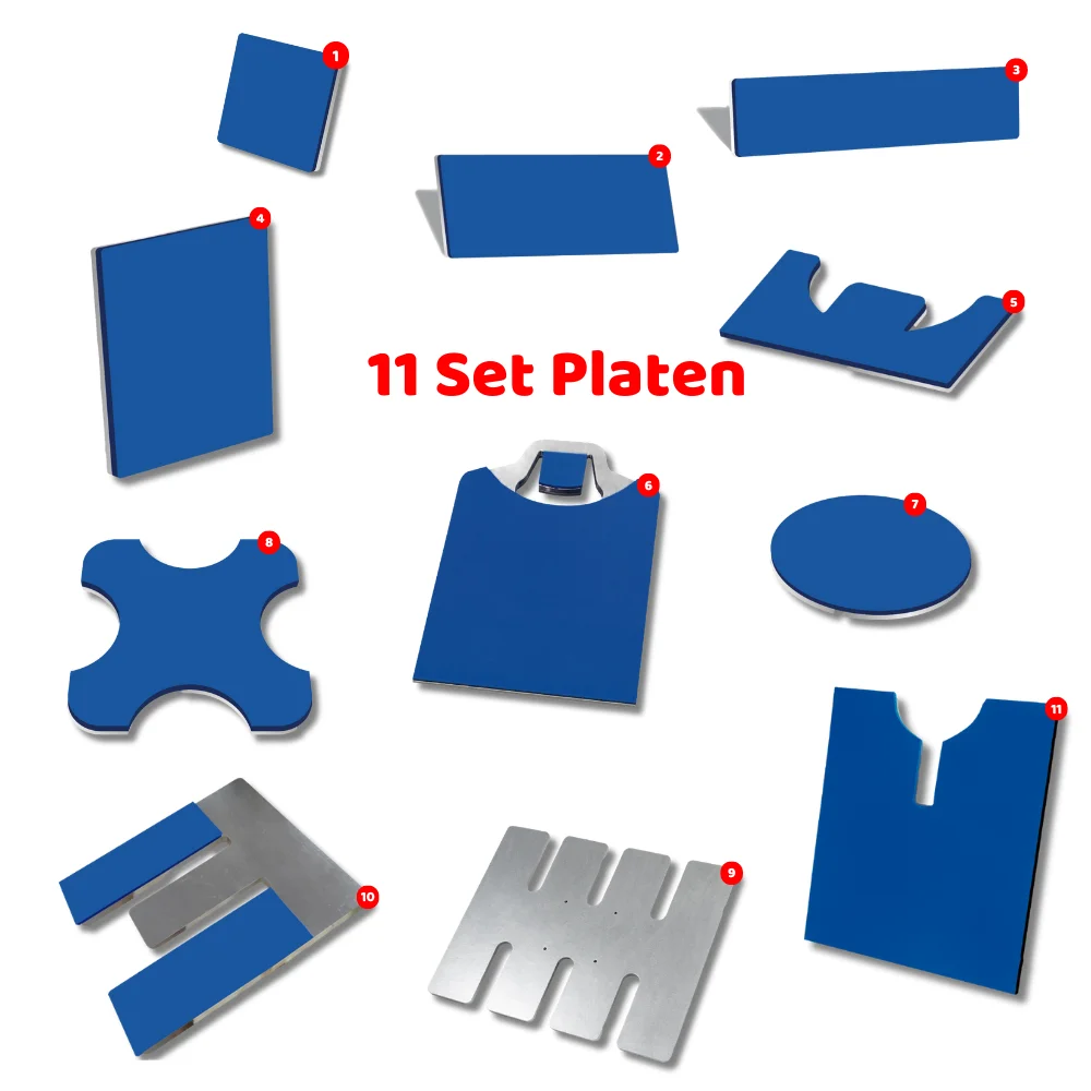Quick changeable optional heat press lower plates