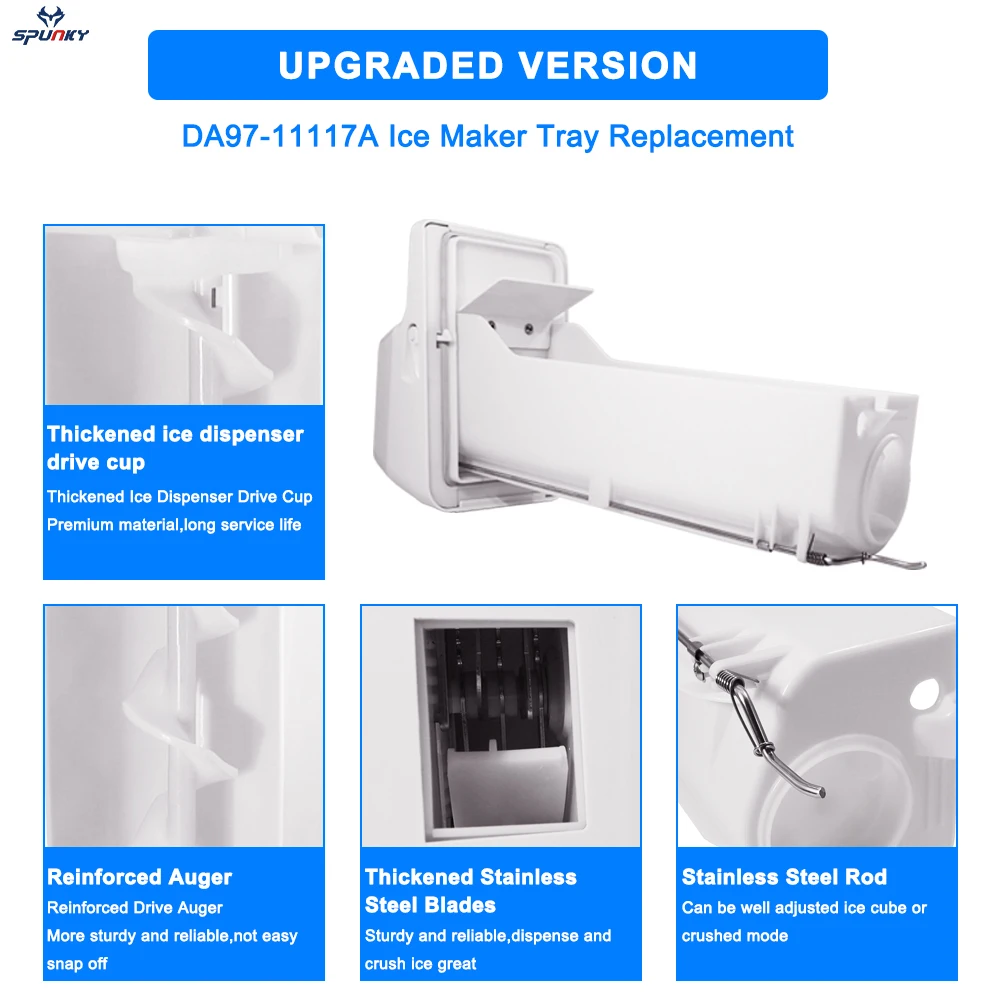 Upgraded Lifetime Appliance DA97-11117A Ice Container Bucket Assembly Compatible with Samsung Refrigerator