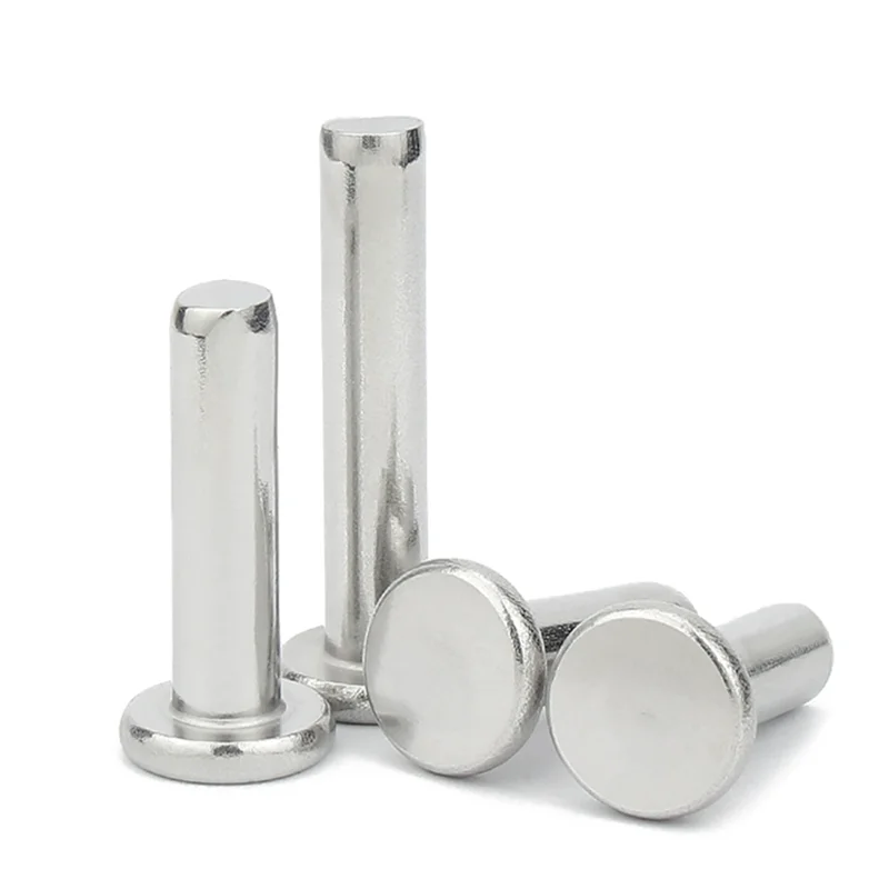 China Manufacturer Stainless Steel Flat Head Solid Rivet Knock Rivets DIN 7338