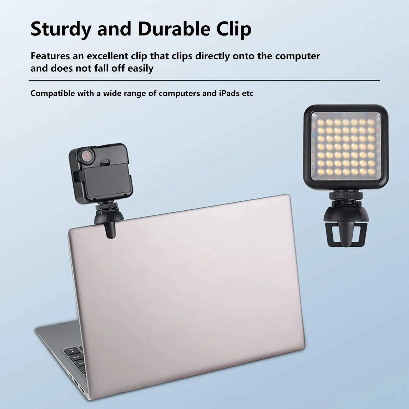 Rechargeable Clip-on LED Video Selfie Fill Light with 5 Lighting Mode Phone Ring Mini Portable Clip