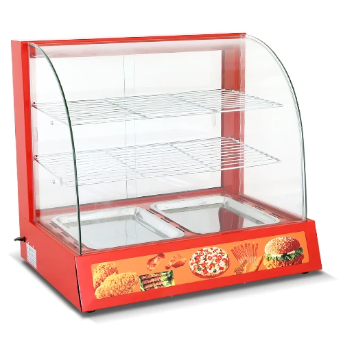 curved glass electric warming showcase