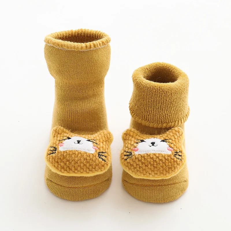 Winter Terry Solid Cartoon Kids Shoes Socks Animals Knit Baby Socks 3d Toddler Soft Baby Floor Anti Slip Socks For Children