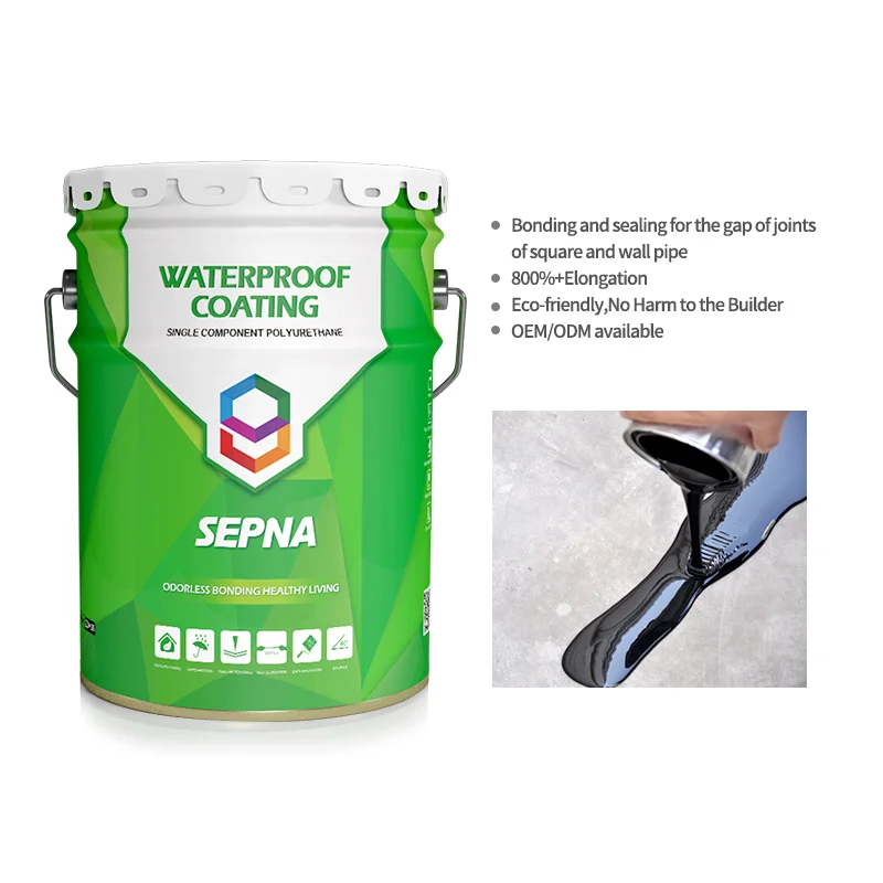 one package self leveling customized color polyether urethane water resistant paint for roof ventilated basement