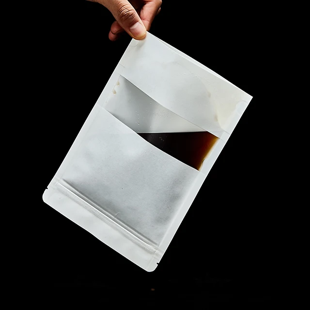 Custom  Reclosable Heat Sealable Resealable Bio Degradable Plain White Food Packaging Pouch Ziplock Stand Up Bag