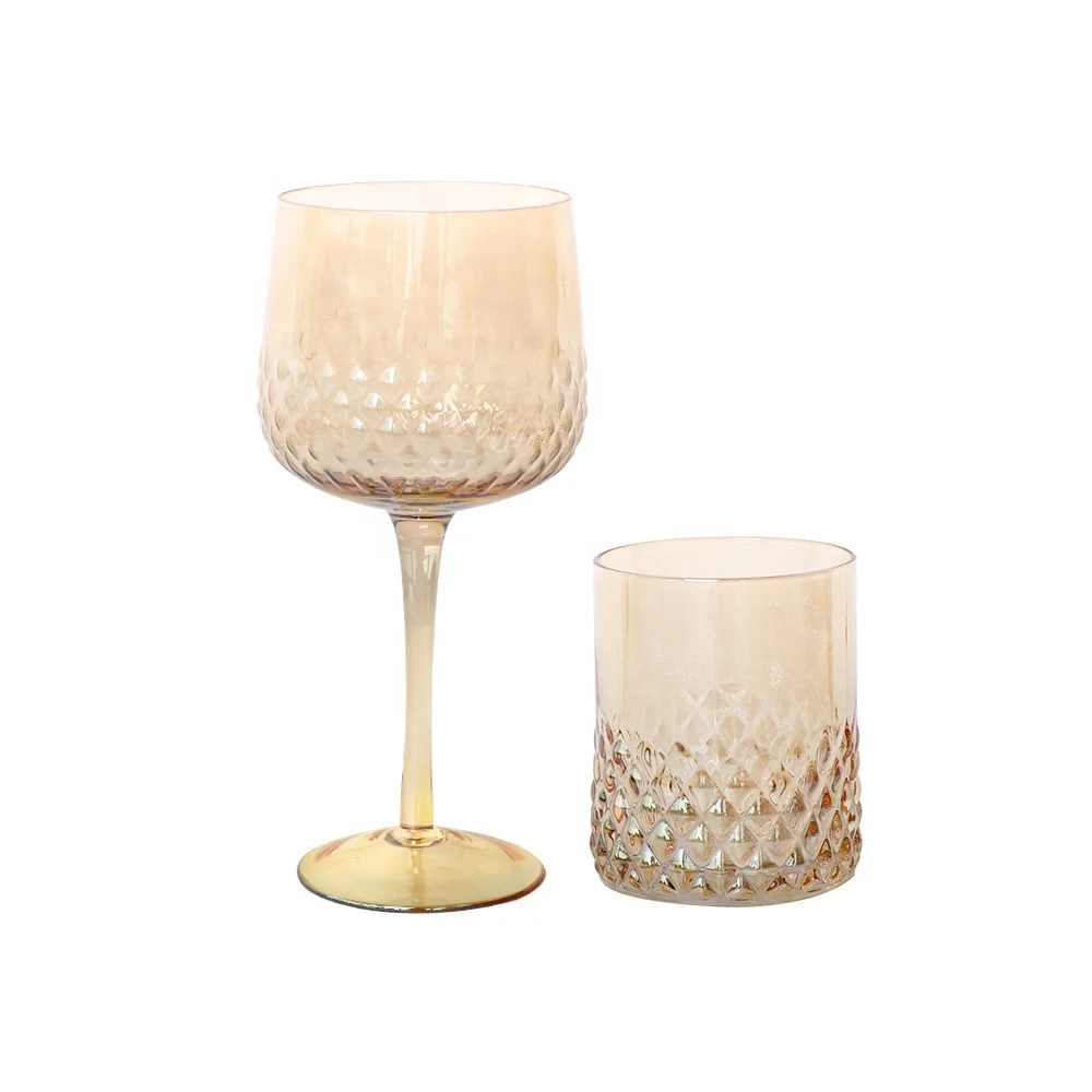Telsen Good Quality Hand Blown Retro European style Lead-Free Premium Crystal Wedding Gift Wine Goblet Glass Tumbler Cup