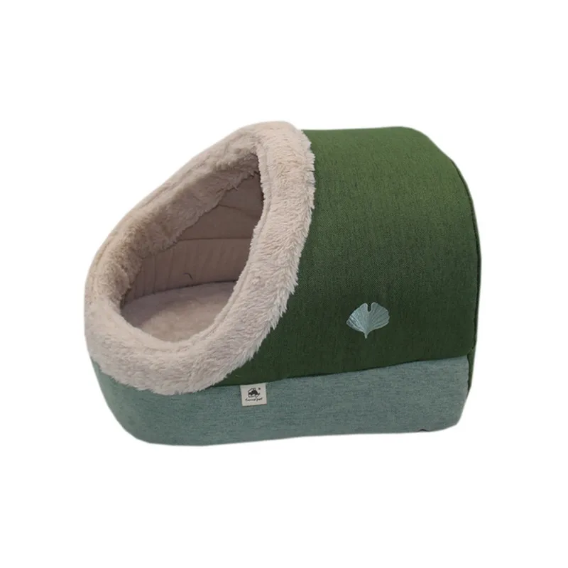 PET835 Pet House Comfortable Soft Knit Brush+Van Gogh Flax+PV Fur+Oxford Dot+PP Cotton Cat Nest Bed