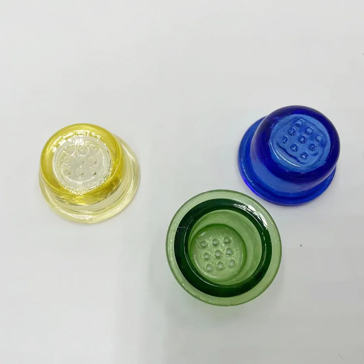 Hot sale reusable Borosilicate 9 holes hookah smoking filter bowls Small 26mm smoking Glass filter bowl for pipe