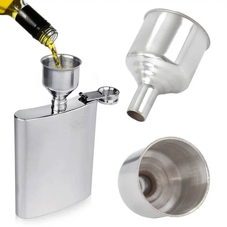 Small Stainless Steel Flagon Kettle Oil Wine Pot Bottles Sand Art Spices Powder Salt Mini Alcohol Tools Metal Hip Flask Funnel