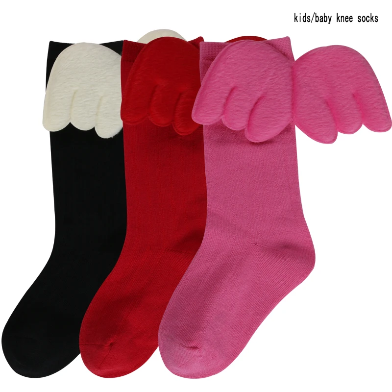 Funny kids Angel Knee Socks Happy Children Socks Girls  Baby knee socks