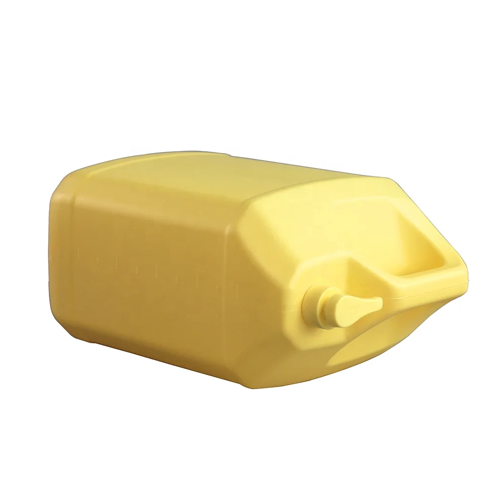  10 л пластиковый цилиндр для жидкого моющего средства квадратный jerrycan HDPE литров желтый химический с насосной головкой кг