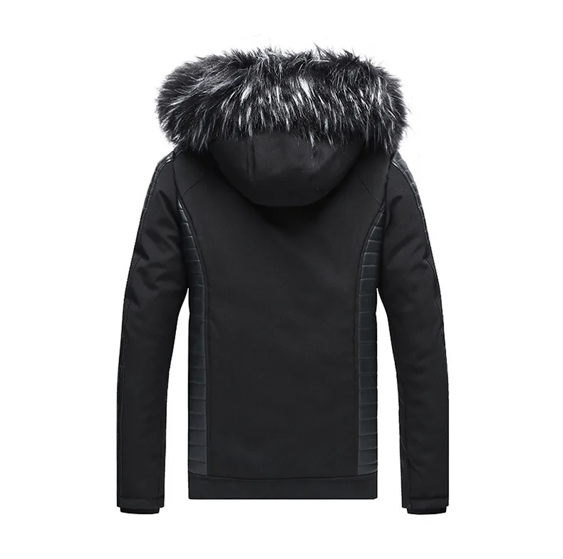 
Paneled fur trimmed jacket hip hop leather jackets parker jacket 
