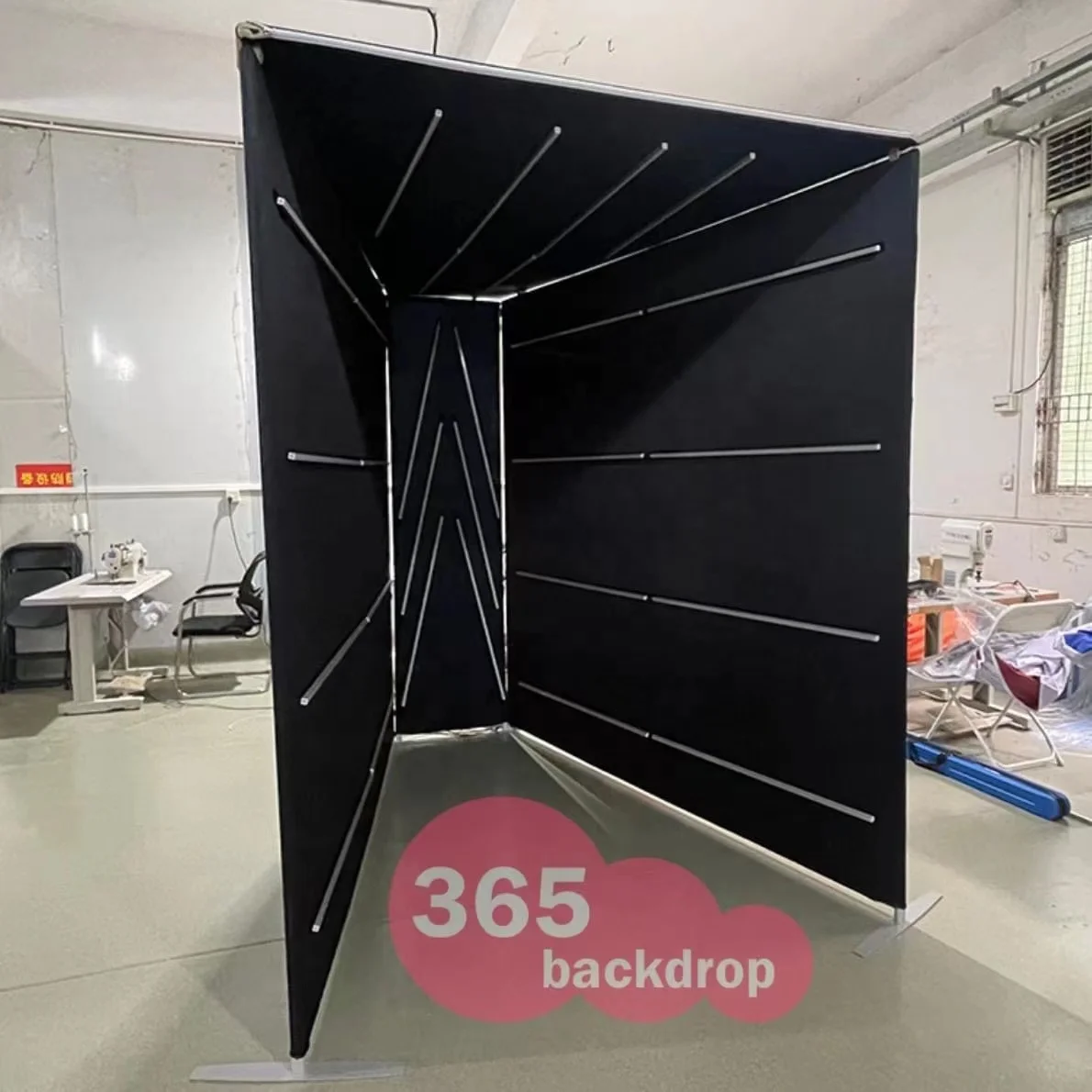 Portable Fabric 360 Vogue Photo Booth Enclosure with Flash RGB LED Lights for Studio Party Event