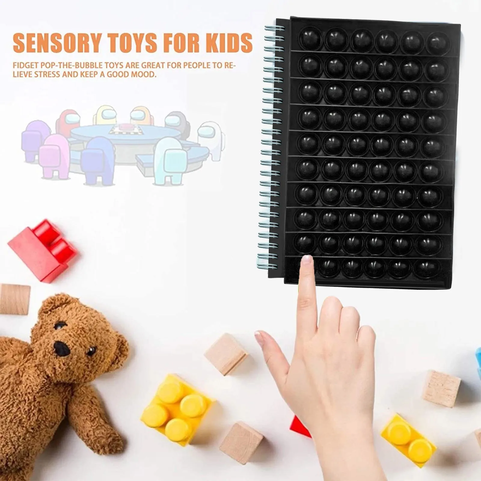 Factory price New Fidget Toys Stress Relief Student Pop Popper Notebook journal diary weekly planner 2022