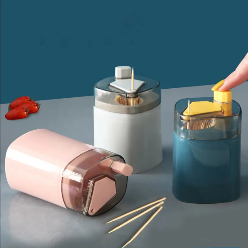 Creative Automatic Pressing modern style self-pressing type toothpicks holder plastic pp storage case container dispenser